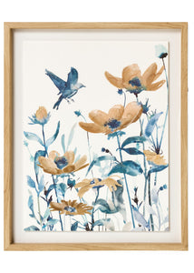 BLUE BIRD FRAMED WALL ART