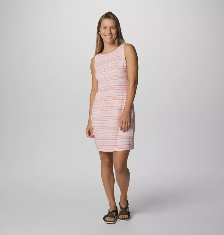 CHILL RIVER DRESS | PINK SAND SPACED STRIPE