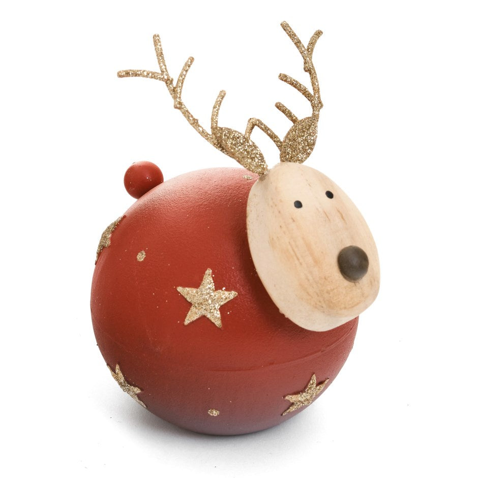 PUFFY DEER ORNAMENT | RED