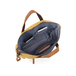 COTTON LINEN SHOULDER BAG | YELLOW