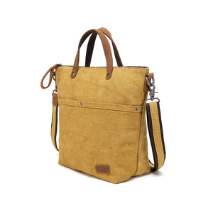 COTTON LINEN SHOULDER BAG | YELLOW