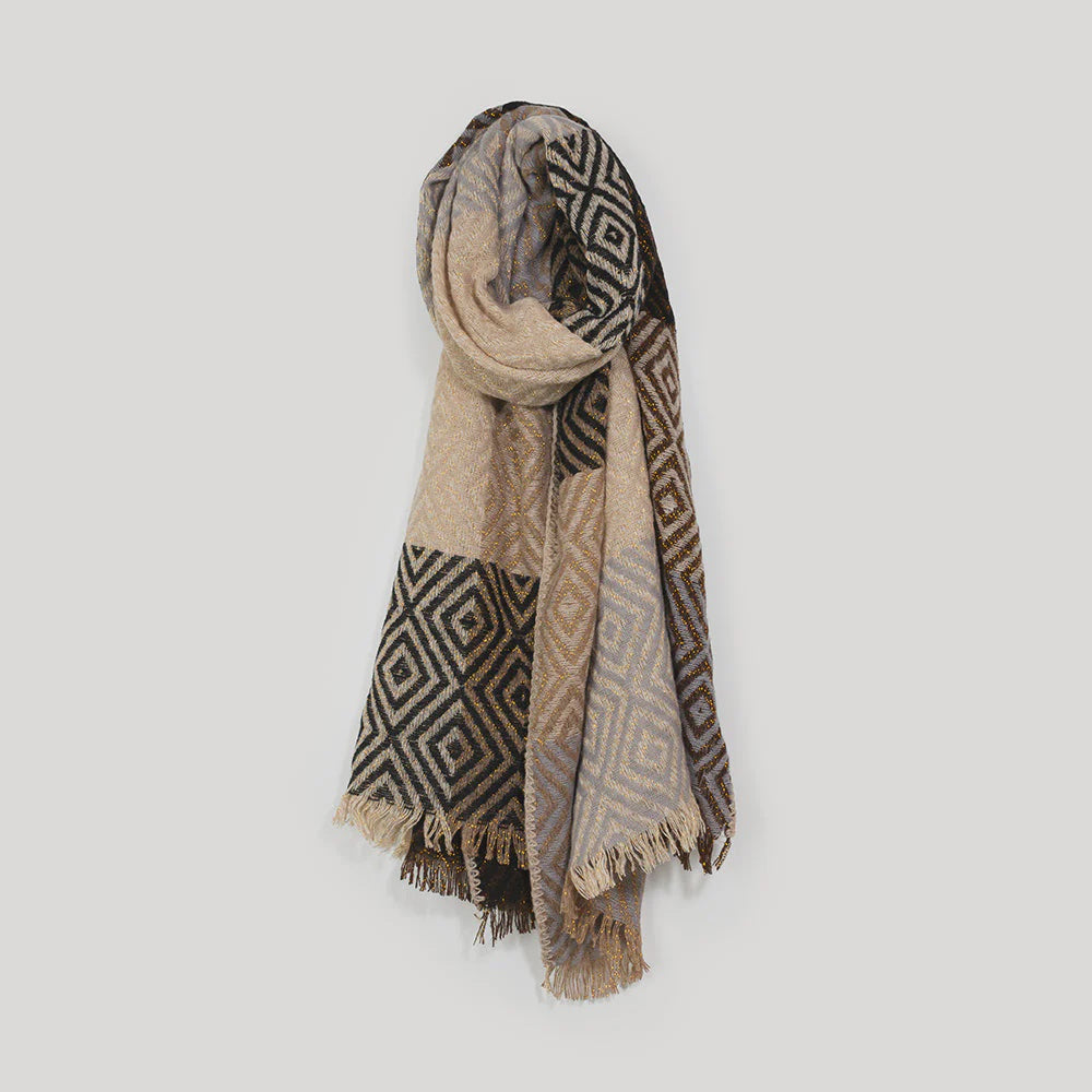 LUX GEO GOLD SCARF  |  GOLDEN BROWN
