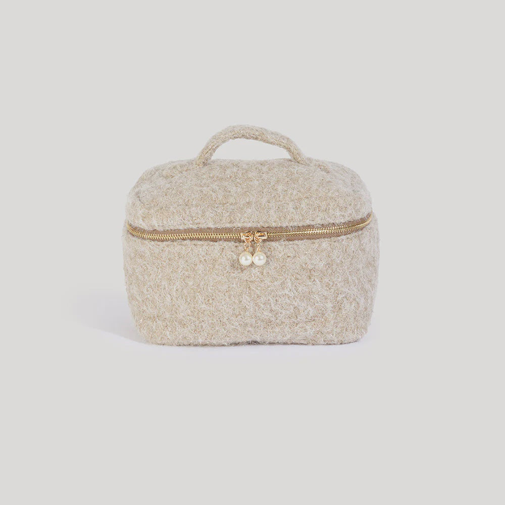 PEARL COSMETIC BAG  |  SNOWY BEIGE