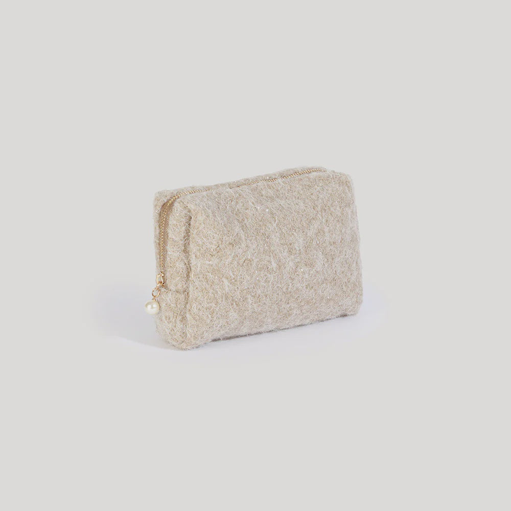 SMALL COSMETIC POUCH  |  BEIGE
