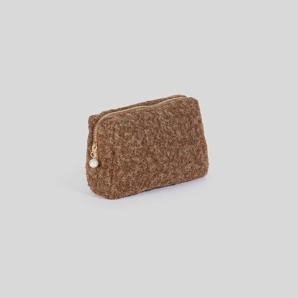 SMALL COSMETIC POUCH  |  BROWN