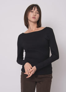 BRIVA RIBBED TOP  |  BLACK