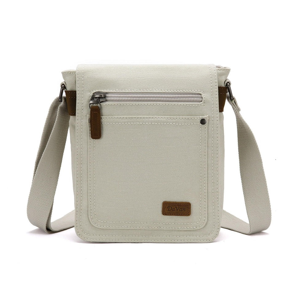 SMALL CANVAS SHOULDER BAG  |  PEARL