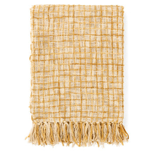 WOVEN COTTON THROW | OCHRE
