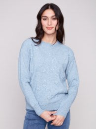 CAMMY EMBROIDERED SWEATER  |  BLUE