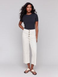 COVEY CROPPED TWILL PANT  |  NATURAL