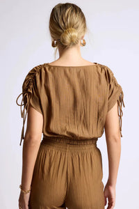 LIGHT A FIRE CROP TOP | BROWN