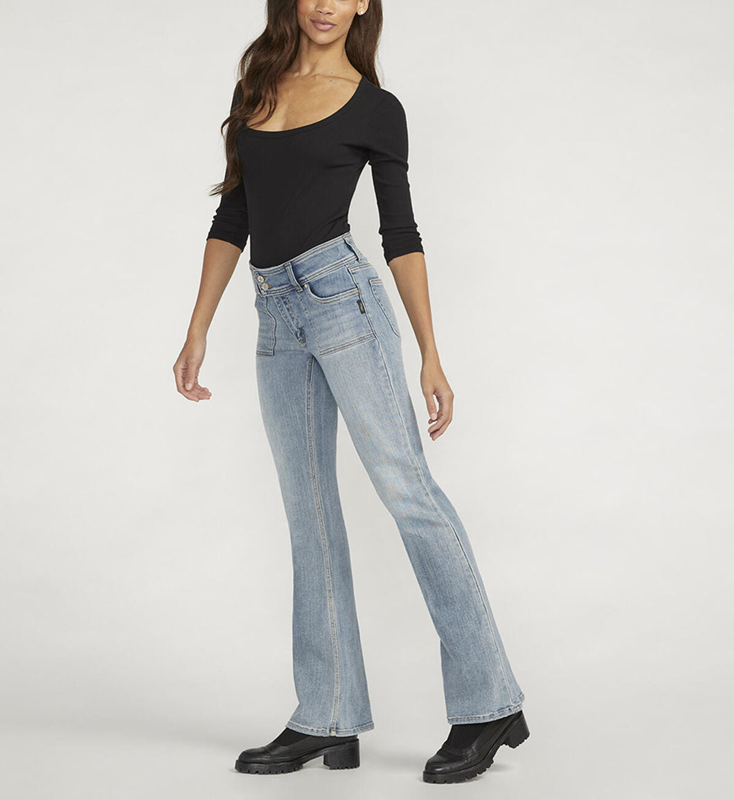 Own. Low-Rise Back-Split Flare Jeans