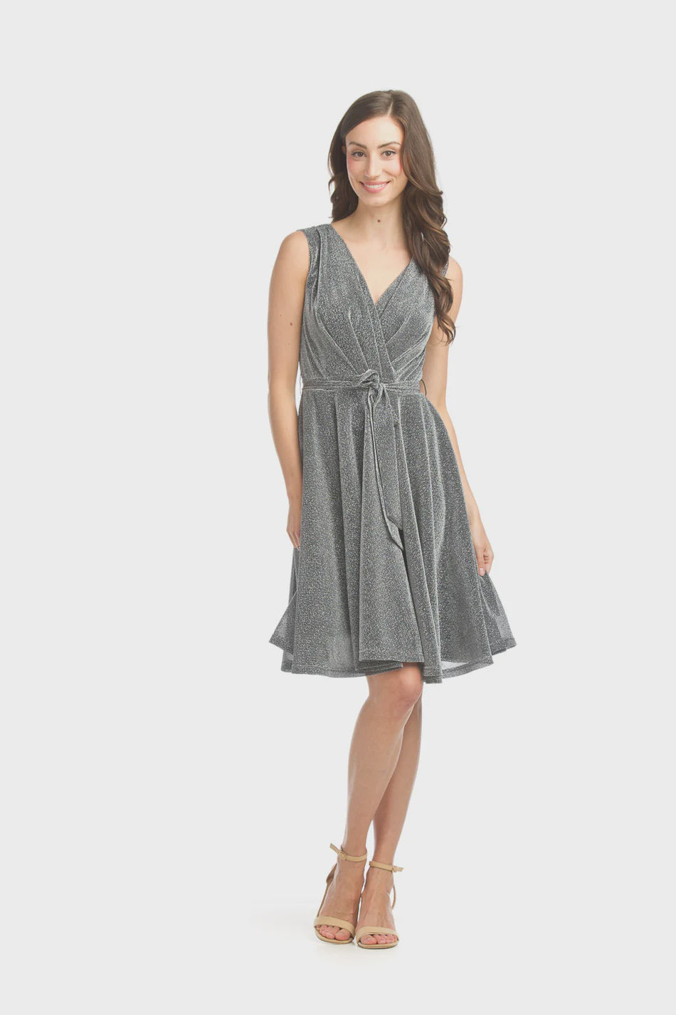 CHAR SPARKLE STRETCH DRESS  |  PEWTER