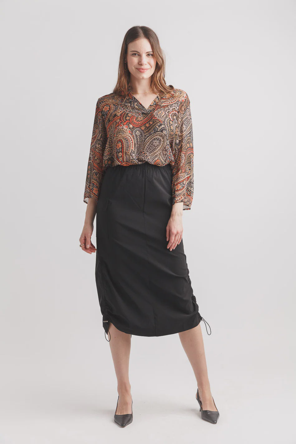 POLLY BLOUSE  |  PAISLEY BROWN