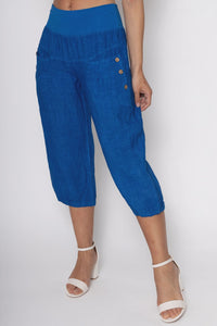 FRENCHIE LINEN CAPRI  |  ROYAL