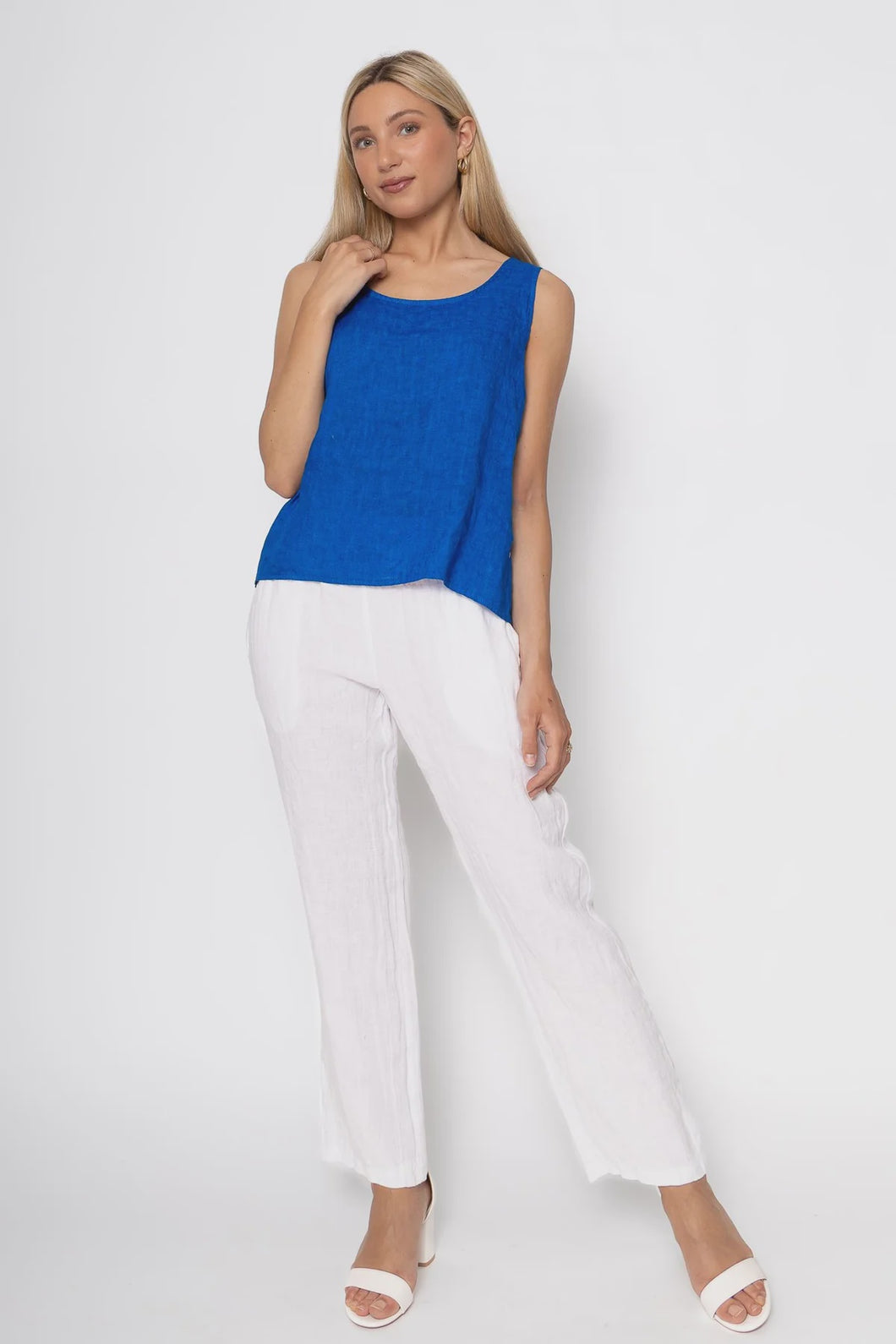 FRENCHIE LINEN TOP  |  ROYAL