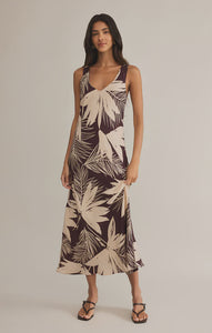 HANA PALMER MAXI DRESS  |  LAVA ROCK