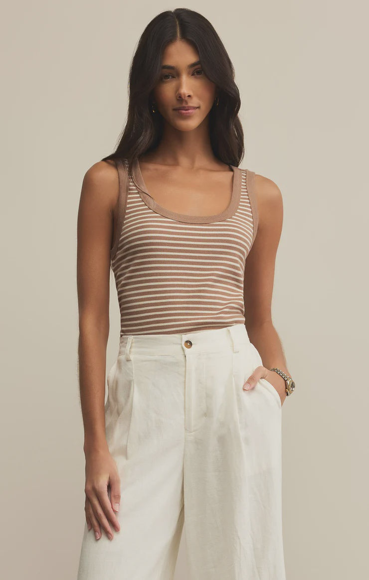 ELIN  STRIPE TANK  |  ICED COFFEE