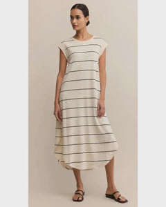CALABASAS STRIPED MIDI DRESS  |  CRYSTAL