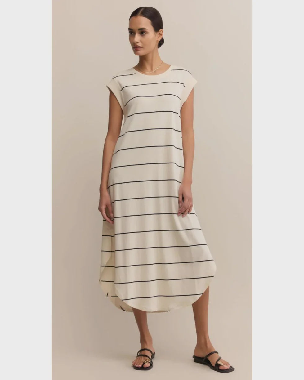 CALABASAS STRIPED MIDI DRESS  |  CRYSTAL