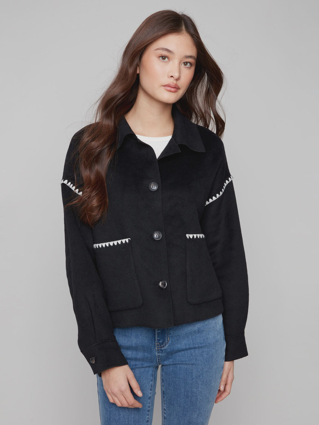 DOUBLE FACE WOOL JACKET | BLACK