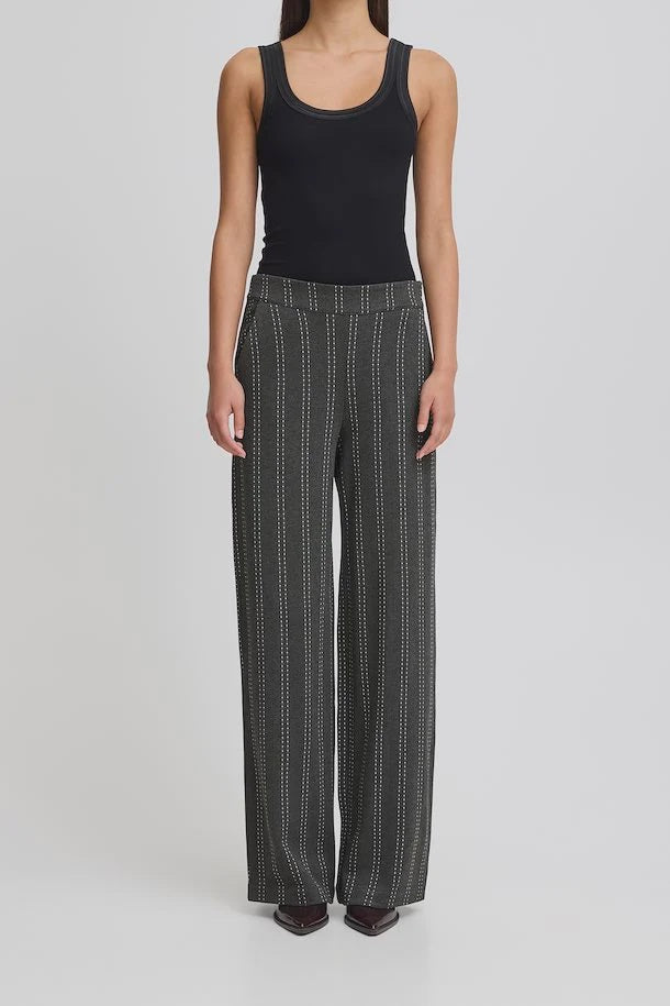 RUTI WIDE LEG PANT  |  GREY STRIPE