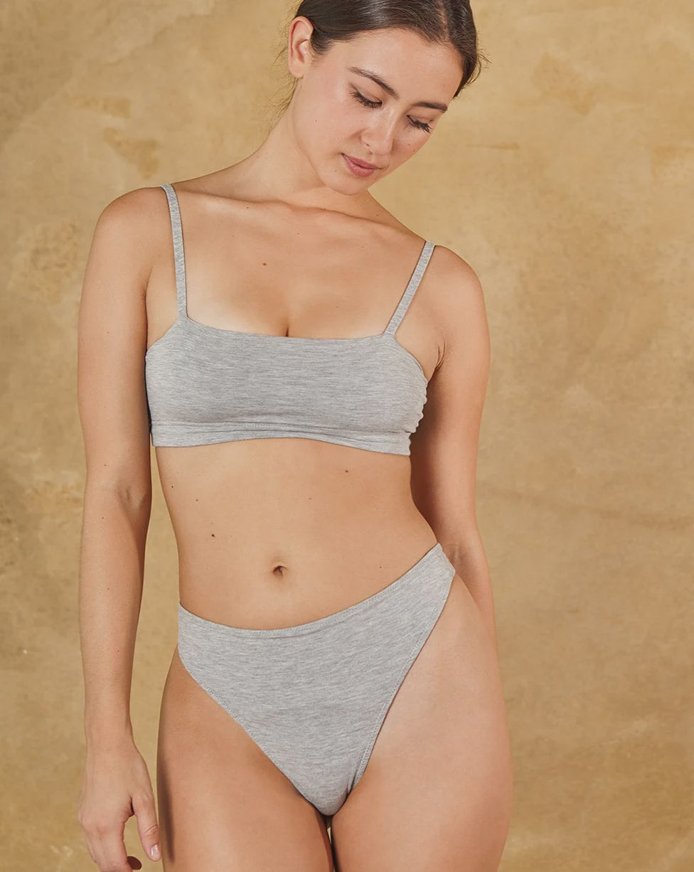HIGH RISE THONG  |  GREY