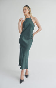 HALTER MAXI DRESS  |  HUNTER GREEN