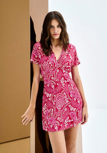 IRIS MINI DRESS  |  PINK PAISLEY
