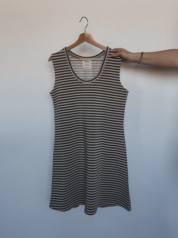 LAKE DRESS  |  STONE / CLAY STRIPE