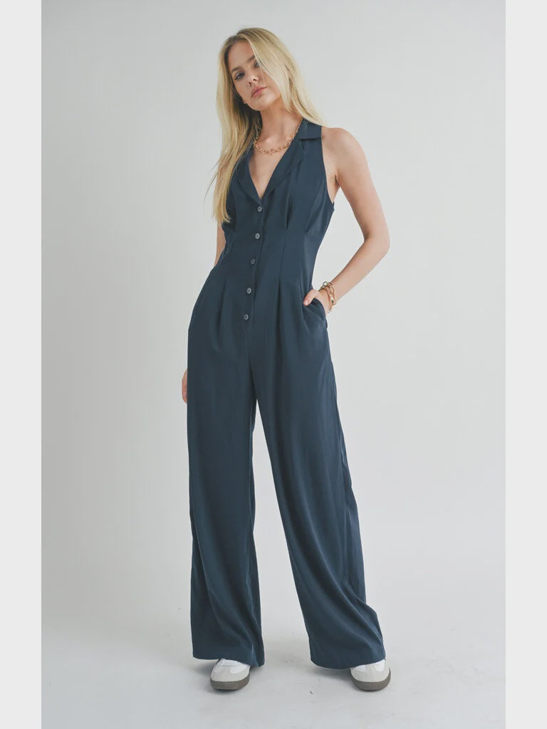 FINEST HALTER JUMPSUIT  |  MIDNIGHT