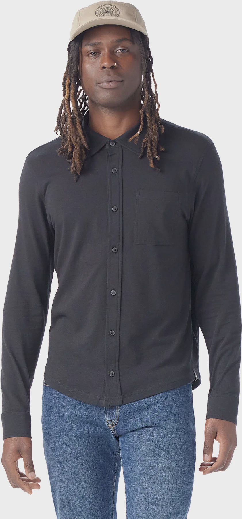 LS BUTTON UP | BLACK