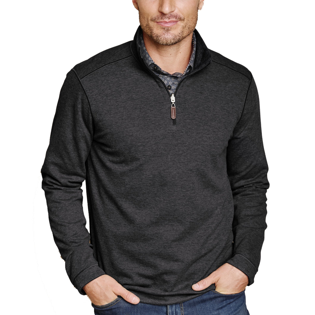 ICON REVERSIBLE QUARTER ZIP | CHARCOAL BROWN