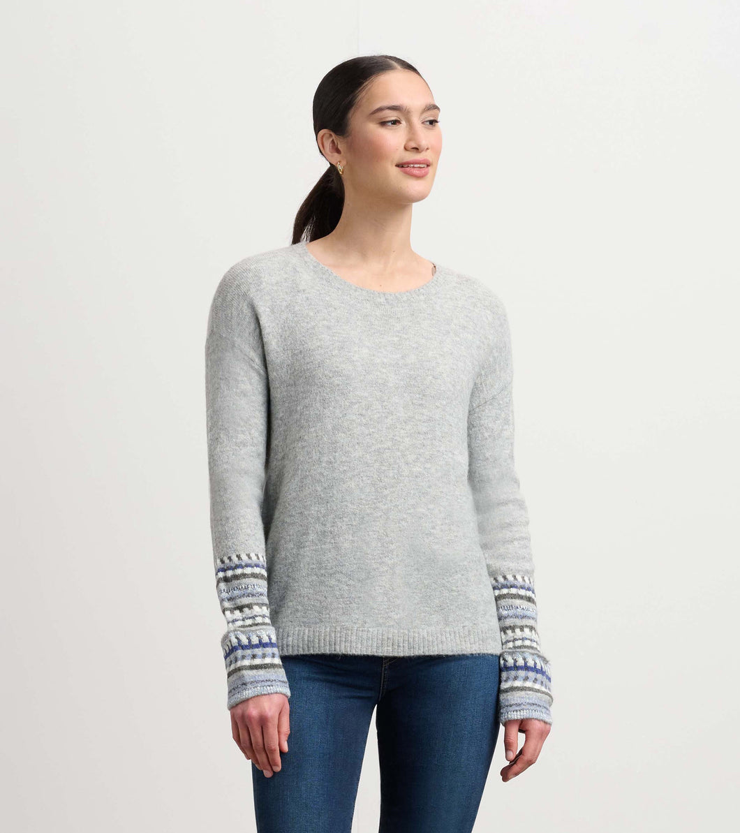 JAQUARD CUFF SWEATER  |  MELANGE GREY