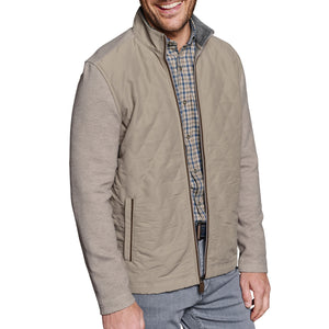 QUILTED FULL ZIP | TAN
