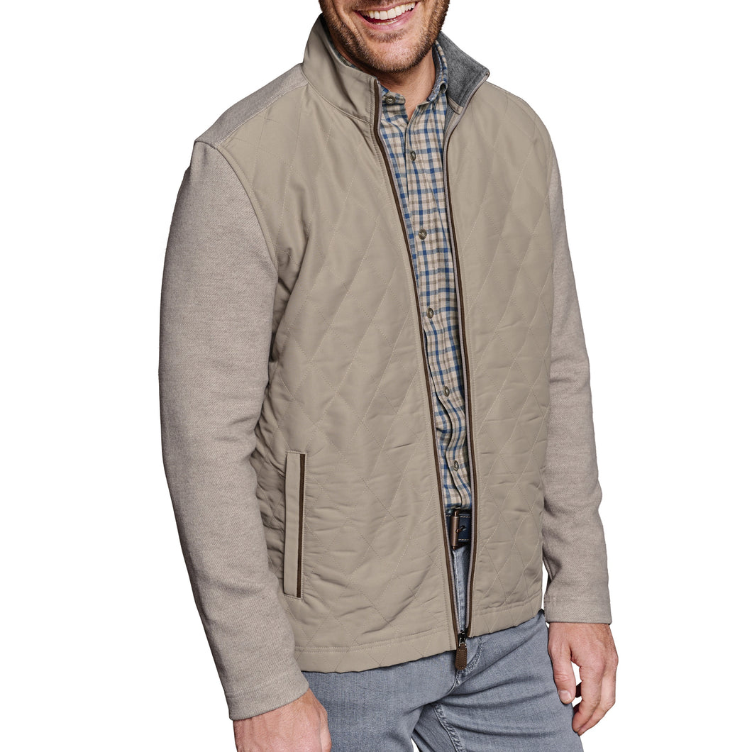QUILTED FULL ZIP | TAN