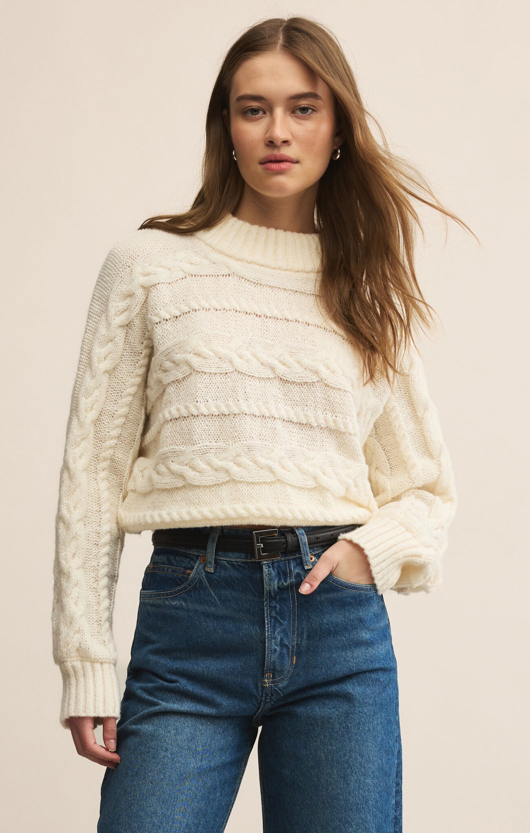 ARCTIC CABLE SWEATER  |  WARM WHITE