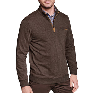 KNIT QUARTER ZIP | DARK BROWN