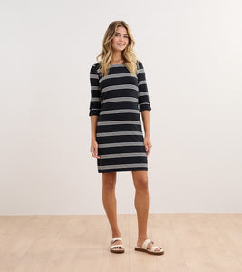 LUCY DRESS  |  NAVY STRIPE