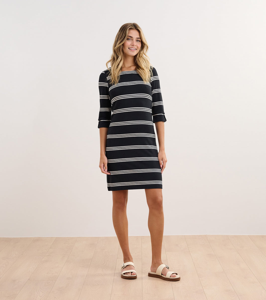 LUCY DRESS  |  NAVY STRIPE