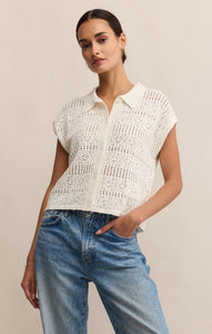 KINSLEY SWEATER TOP  |  WHITE