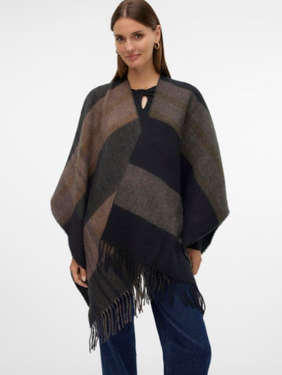 KIRA PONCHO  O/S |  CHOCOLATE