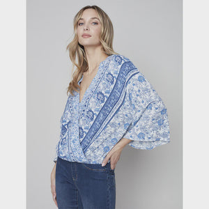 PAISLEY BELL SLEEVE BLOUSE