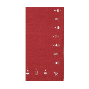 TREE HEMSTITCH NAPKIN SET | RED