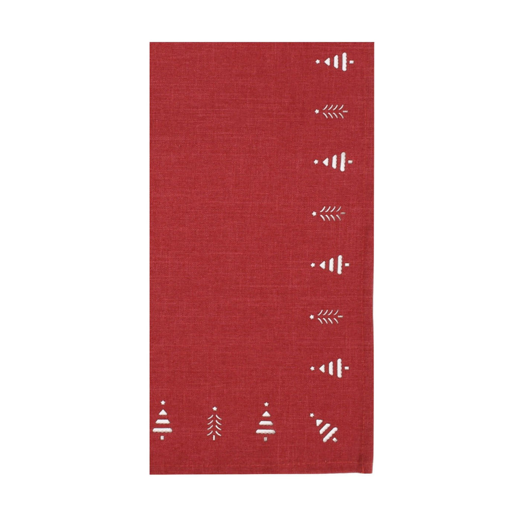 TREE HEMSTITCH NAPKIN SET | RED