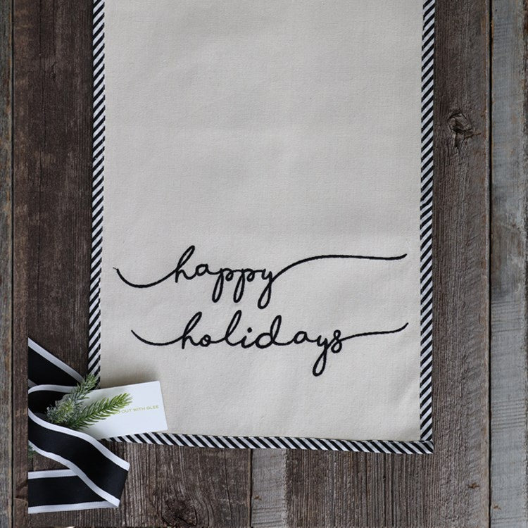 HAPPY HOLIDAY SCRIPT TABLE RUNNER