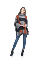 Load image into Gallery viewer, KNIT COLOUR BLOCKED PONCHO
