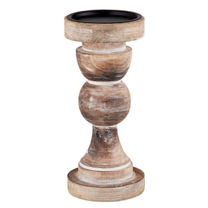 MANGO WOOD CANDLESTICK-MED