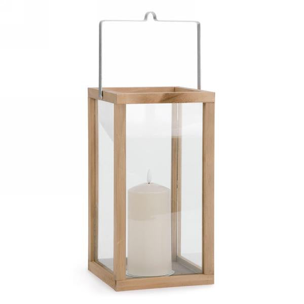 NATURAL LANTERN WITH CANDLE