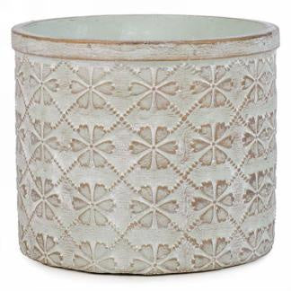 GREEN FLORAL POT